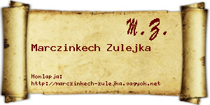 Marczinkech Zulejka névjegykártya